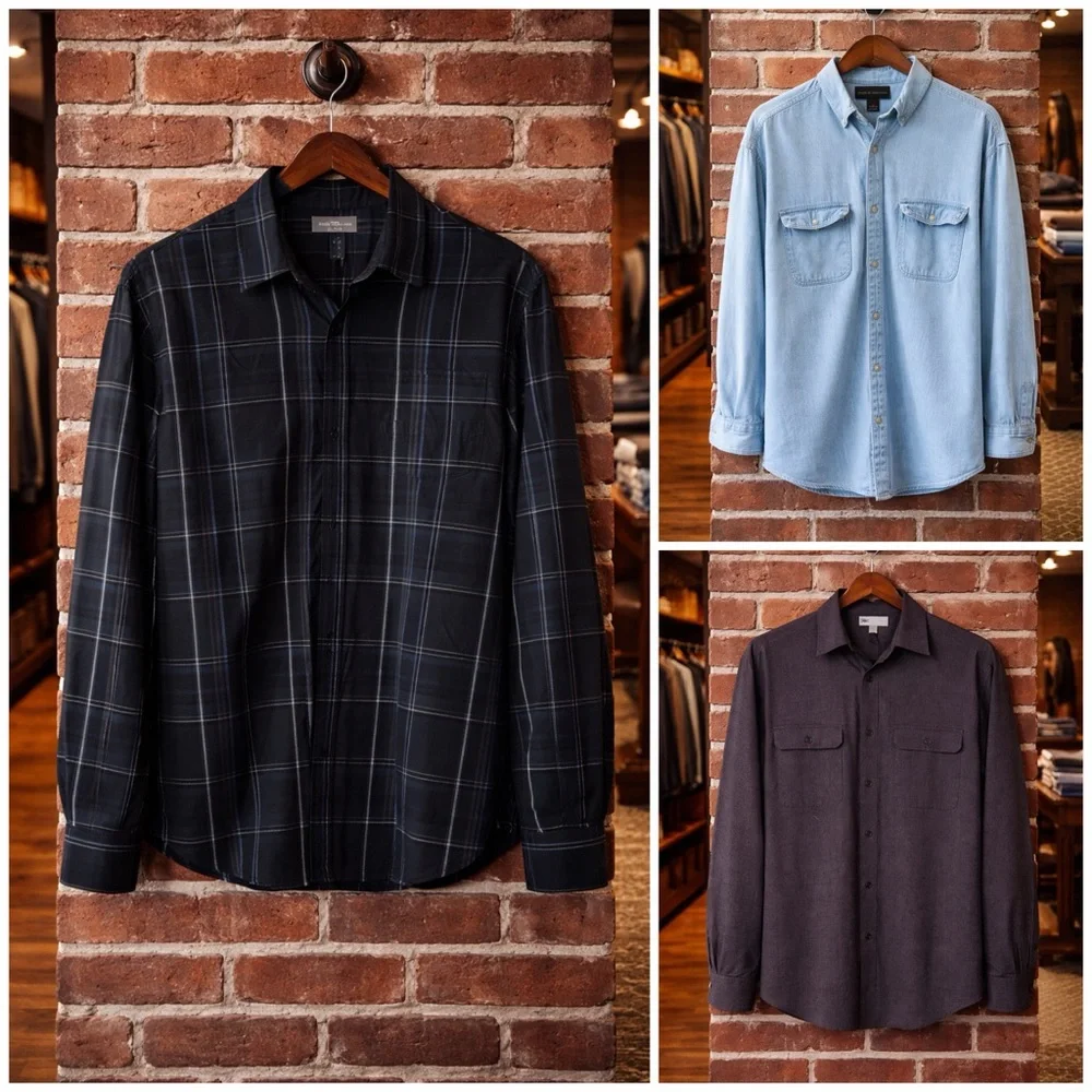 Set of 3 Men's Button Down Shirts - Picture 1 of 11